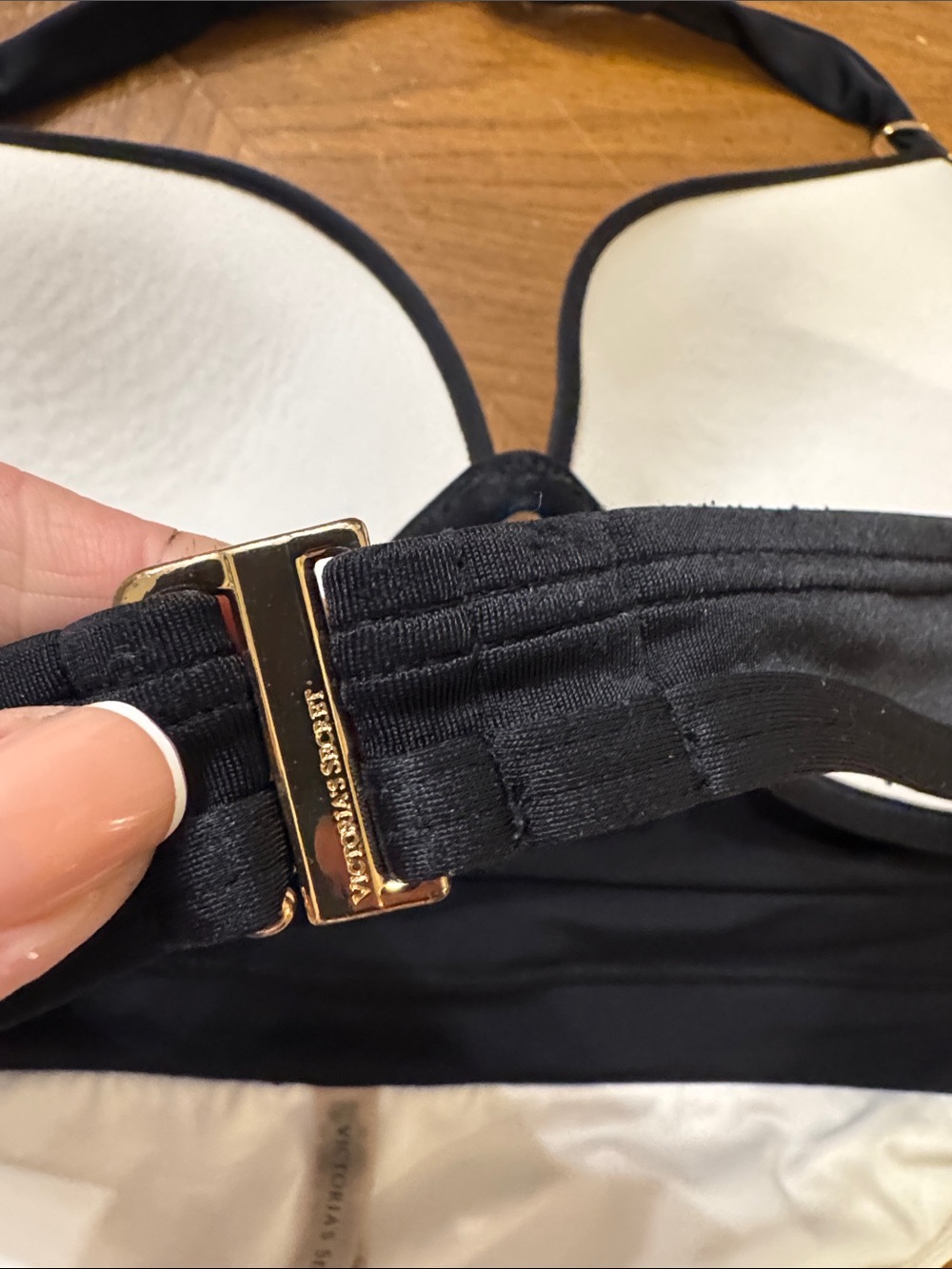 Victoria’s Secret White Black Halter Bikini Gold Studded Trim Sz L Top M Bottom - Picture 5 of 9